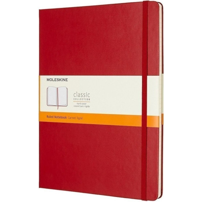 Блокнот MOLESKINE Classic Medium, линейка, красный QP050F2